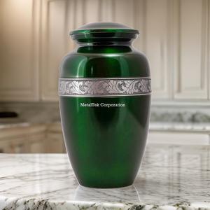 Urna Funeraria de Aluminio Grabada en Plata para Cenizas Humanas, Estilo Americano para Adultos, Hecha a Mano, Recipiente Conmemorativo para Guardar Cenizas - Product Image 5
