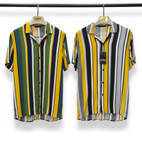 Camisa Moderna de Manga Corta para Hombre, Corte Relajado, Tela Satinada, Transpirable, Elegante, Informal de Verano, Cuello en V, Teñido, Anti-UV