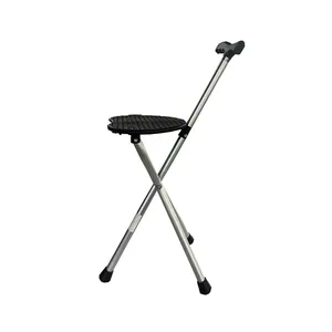 Collapsible telescopic folding cane hospitale alloy walking stick elderly disabled used with seat walking stick