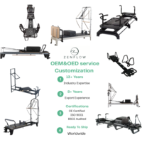 Lit de Pilates Reformer en aluminium ZenFlow de qualité supérieure, réglable et durable, pour usage commercial, capacité de 200 kg, équipement de gym portable