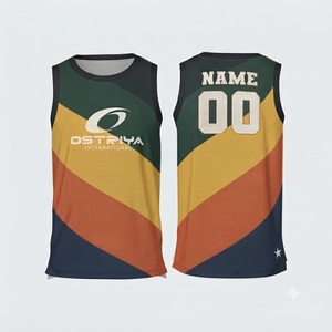 Camiseta de Baloncesto Personalizada al por Mayor para Hombre, Transpirable, sin Mangas, con Nombre y Números Personalizables, Nuevo Modelo, Diseño Sólido - Product Image 2