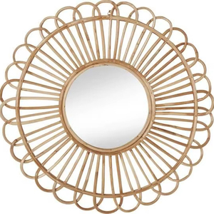 กระจกหวายและหวายสำหรับตกแต่งผนังกระจกหวายสำหรับห้องนั่งเล่น - Product Image 1