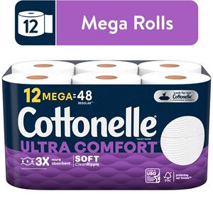 Papier toilette Cottonelle Ultra Clean, 24 méga rouleaux, 312 feuilles par rouleau (7,488 au total) - Product Image 6