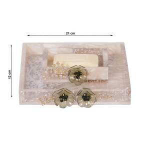 Plus haute qualité lumière résine Art luxe salle de bain accessoires gobelet porte-brosse à dents et plateau disponible large gamme pour salle de bain - Product Image 2