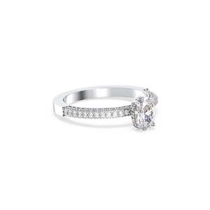 REYES Bague de fiançailles en or massif 14K de taille ovale 1.36 carats avec diamants HPHT CVD certifiés IGI. - Product Image 3