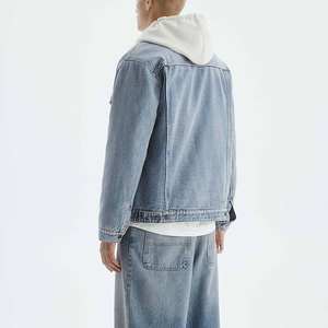 Veste en jean d'hiver pour homme 100% coton Style vintage Fermeture à boutons réversible Design élégant à manches régulières Veste confortable et tendance - Product Image 1