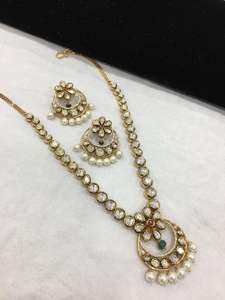 Diseñador atemporal Vintage Kundan Collares DE BODA Joyería exclusiva de latón para novias Damas DE HONOR Fiestas Ceremonias especiales - Product Image 5