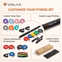 Kit de barre de Pilates multifonctionnel avec pédale, tubes de résistance, bâton d'étirement, entraîneur de hanches, pour le remodelage des fessiers, le yoga et l'entraînement corporel