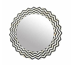 Cadre de miroir rond en incrustation d'os fait à la main décor à la maison Art cadeau meubles pour salon miroir décoratif mural Unique - Product Image 4