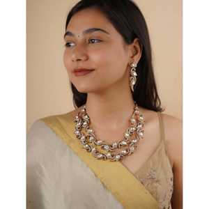 Conjunto de Collar de Aleación Chapado en Rodio Rosa con Cristales y Diamantes de Imitación para Boda o Compromiso - PK-S158P - Product Image 1