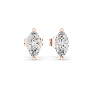 Pendientes de Diamante de Laboratorio de 0.1 CT, Corte Marquesa, Claridad VVS-VS EF, Oro de 18KT, 14KT, 10KT y Plata 925, Oro Rosa, Amarillo y Blanco - Product Image 3