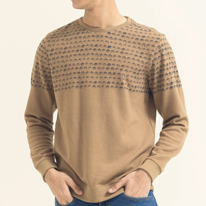 Sudadera de Cuello Redondo de Felpa 100% Algodón de Alta Calidad Directo de Fábrica 2023 para Hombre, Teñido Liso para Uso en Invierno - Product Image 4