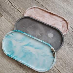 Élégant plateau ovale en résine marron vibrant plateau de service décoratif organisateur de stockage à domicile pièce NOUVELLE ARRIVÉE DERNIÈRE - Product Image 6