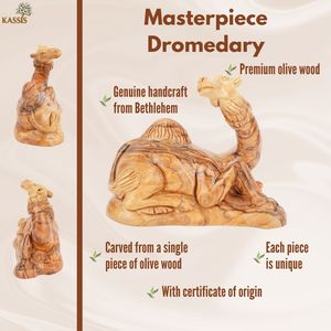 Hand Carved Olive Wood Camel Sculpture 11.5 cm <b>Nativity</b> Camel Figurine Handmade in Bethlehem - Product Image 4