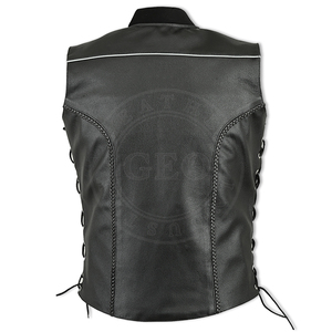 Chalecos de cuero OEM para hombres y mujeres Moda personalizada y estilo motorista - Product Image 6
