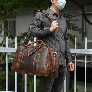 Men Women Large Leather <b>Garment</b> Duffle <b>Bag</b> Carry On <b>Garment</b> <b>Bag</b> Convertible <b>Garment</b> <b>Bags</b> for <b>Travel</b> - Product Image 1