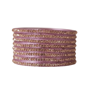 Mauve Classic <b>Crystal</b> Rhinestone <b>Women's</b> Fashion Bangles Set of 2 Zinc Alloy Gift - Product Image 5