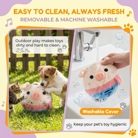 Peluche Porc Sauterette Musicale, Balle Clown, Balle Vague de Mer, Jouet Interactif Parlant Style TikTok pour l'Apprentissage du Langage et Sensoriel