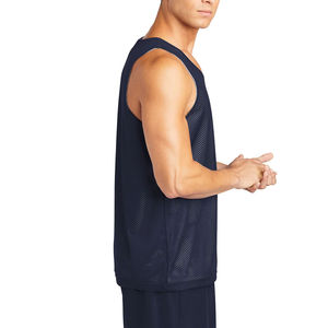 Gilet d'entraînement sans manches pour hommes, débardeur, couleur unie, vêtements de fitness en tricot, vente en gros de nylon spandex - Product Image 3