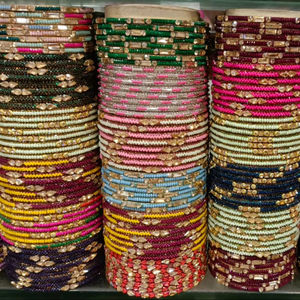 Bridal Kundan Latkan Bangles Statement Jewelry Piece Featuring Exquisite Stone Work for a Grand Wedding Look - Product Image 1