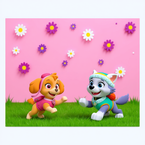 Nappe en plastique Paw Patrol Skye 1,2x1,8m, décoration de fête, lot de 2 sacs - Product Image 3