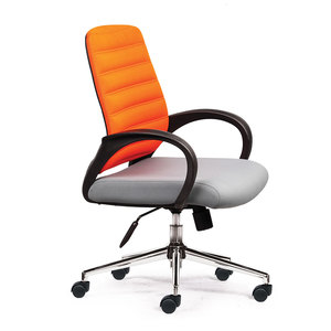 HOM1018-01 Chaise de bureau ergonomique avec base pivotante, accoudoirs intégrés, hauteur réglable, design minimaliste pour atelier et chambre, en tissu - Product Image 1