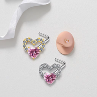 Anneau de piercing nasal en forme de L avec cœur, en acier inoxydable, nouveau, tendance, bijoux indiens pour femmes et hommes