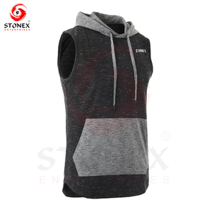 Mens Athletic Hooded Tank Top <b>Sleeveless</b> Gym <b>Hoodie</b> Fitness Bodybuilding Sportswear OEM Service Hot Sale - Product Image 5