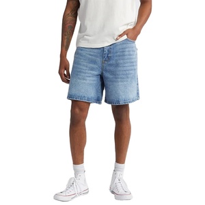 Shorts en jean décontractés vintage pour homme, coupe ample, 100% coton, respirant, écologique - Product Image 1