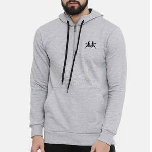 Durable Half Zipper Hoodie With Fleece Interior And Flexible Fit For Casual Days Breathable Half Zip Hoodie - Product Image 1