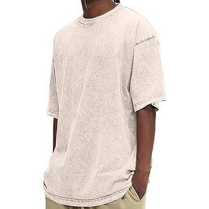 Nuevo último diseño Casual personalizado hombres lavado con agua camisetas Ringer buena calidad lavado con agua de gran tamaño camisetas para adultos - Product Image 5