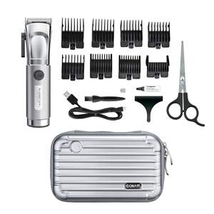 Tondeuse professionnelle rechargeable USB pour hommes, kit de coupe de cheveux et de barbe en acier inoxydable, réglable, pour la moustache - Product Image 3