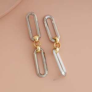 Trendy Geometric Drop <b>Earrings</b> 183948 Stainless Steel and Zinc Alloy with Zircon for Parties and Gifts - Product Image 3