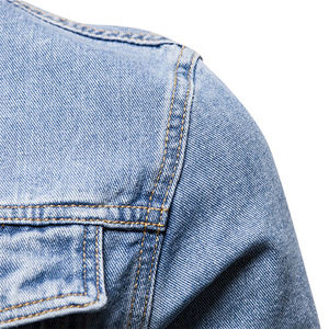 Veste en jean à manches longues de meilleure qualité pour hommes adultes col rabattu tenue décontractée veste en jean pour hommes avec fermeture à boutons - Product Image 3