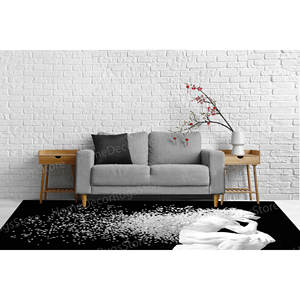 Tapis imprimé avec motif de sculpture moderne, noir et blanc, décoration tendance pour la maison, avec tapis à poils doux - Product Image 4