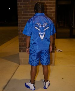 Coupe-vent en nylon personnalisé multicolore pour hommes taille élastique serrée bouton latéral coupe-vent vestes et ensembles courts - Product Image 6