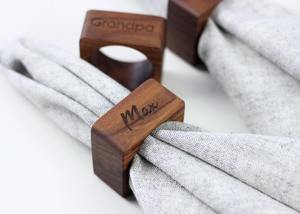 Porte-serviette en bois carré avec décor de table rustique en métal pour les fêtes de mariage, les hôtels et les repas. - Product Image 6