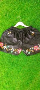 Motley Trading, pantalones cortos asimétricos con estampado Floral de rayón, mezcla de poliéster, cintura alta, pantalones cortos para mujer, lona transpirable con cordón - Product Image 3