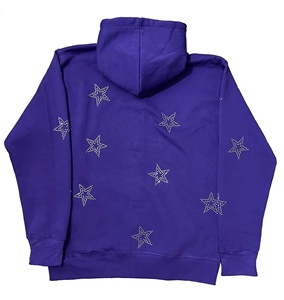 Custom Streetwear Hip Hop Acid Wash <b>Hoodie</b> Sun Faded Oversized Rhinestone Print Pullover Blank <b>Hoodies</b> For Men - Product Image 2