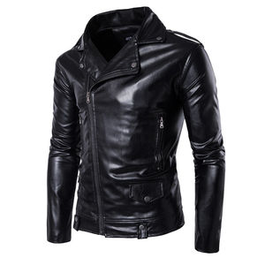 Chaqueta de cuero PU personalizada para hombre, chaqueta de talla grande - Product Image 1