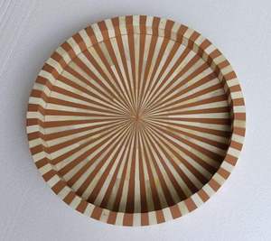 BANDEJA EN INLAY BANDEJA DE SERVICIO HECHA A MANO INCRUSTACIÓN DE HUESO DE LUJO Ramadán Desayuno Comida Fruta Café Té Bandeja decorativa - Product Image 2