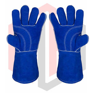 Gants de soudage de sécurité antistatiques résistants à la chaleur et aux déchirures en cuir bleu 16 pouces - Product Image 3