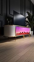Table basse électrique en bois DOSIN DS2408 avec foyer intégré, design moderne et luxueux pour salon, avec connexion Bluetooth et panneau de commande