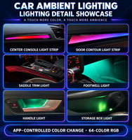 Kit d'éclairage ambiant RGB dynamique 12V pour Audi Q5 2010-2018, 64 couleurs, 18 lumières, éclairage ambiant intérieur