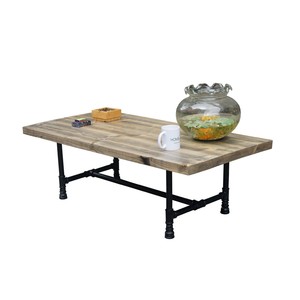 Handmade Industrial Style <b>Pine</b> Wood Living Room Coffee <b>Table</b> Convertible Oak Tea <b>Table</b> with Pipe Legs-TT68006 - Product Image 1