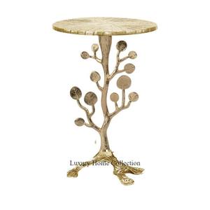 Diseñador de hojas de aluminio de gran tamaño chapado en oro mesa de centro lateral hogar restaurante y hoteles mesa auxiliar decorativa decoración de muebles - Product Image 5