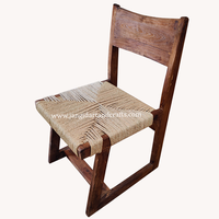 Chaise de café moderne nordique en bois massif Jute tissé en osier chaise de salle à manger canne meubles de maison scandinave en bois rotin bois exportateur