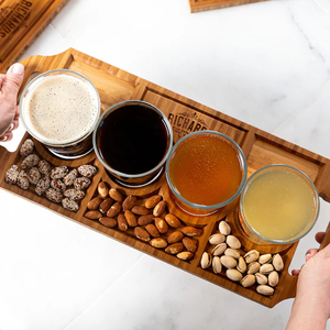 Tabla de café y té de madera personalizada, bandeja de vuelos de cerveza <span class=keywords><strong>para</strong></span> regalos de <span class=keywords><strong>aniversario</strong></span>, platos desechables - Product Image 1