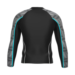 Chemises de compression de fitness de haute qualité pour hommes Polyester Spandex O Neck Full Sleeve Rash Guards avec taille personnalisée - Product Image 5