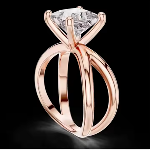 Taille personnalisable Bague de promesse en diamant exquis Design de cristal HipHop élégant Meilleur cadeau pour les femmes avec Moissanite comme pierre principale - Product Image 1